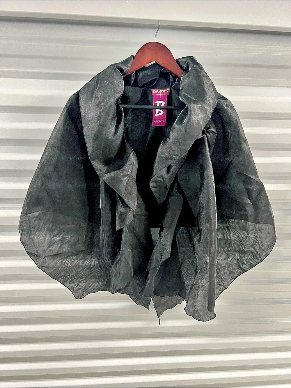 Banarassi Black Silk Shoulder Cape NWT